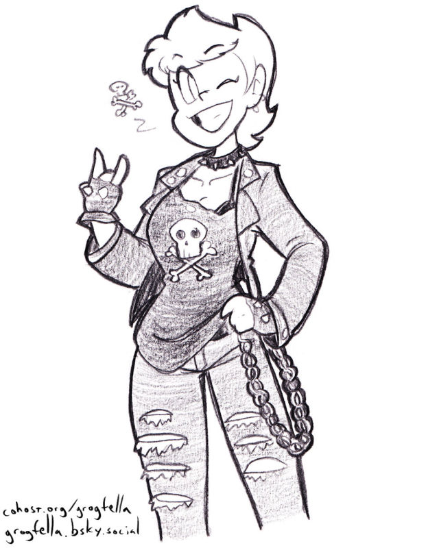 My original character Celadore, throwing the horns