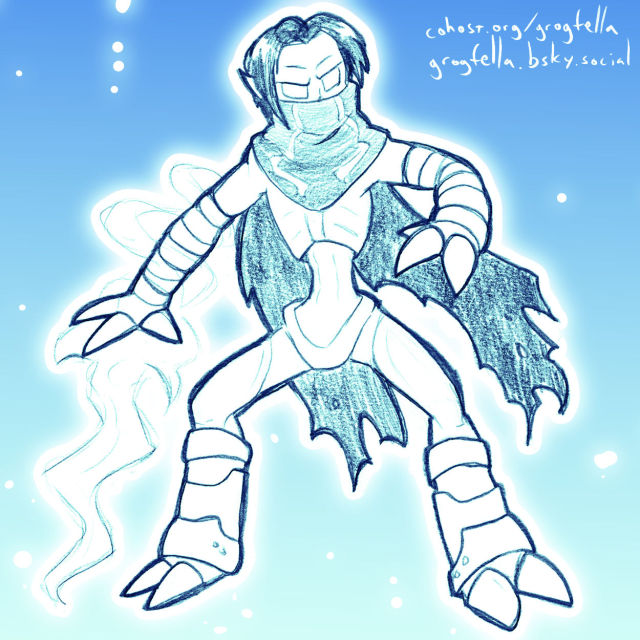 A drawing of Raziel from the Legacy of Kain series