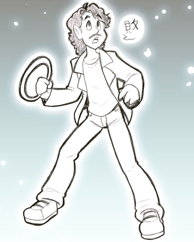 A drawing of Mike Dawson.