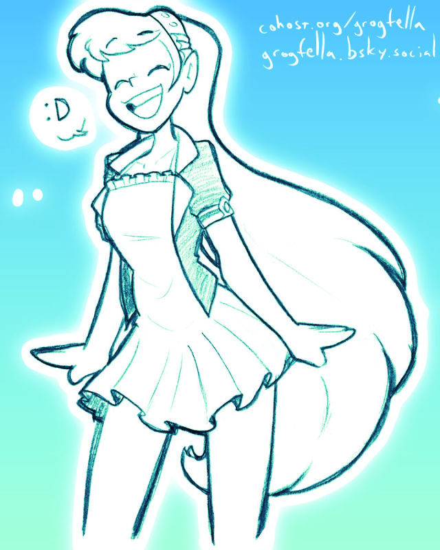 My original character Perpsicory, smiling