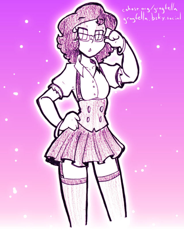 My original character Madelyn, this time wearing glasses