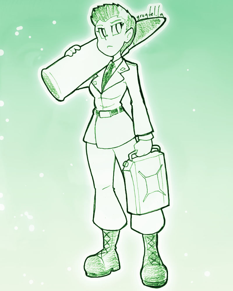 A drawing of Jess from the Advance Wars games