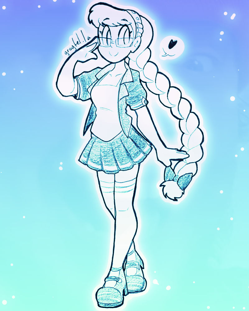 My original character Perpsicory, wearing glasses