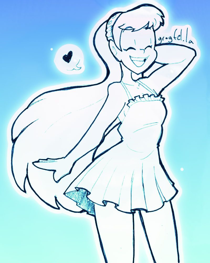 My original character Perpsicory in a dress