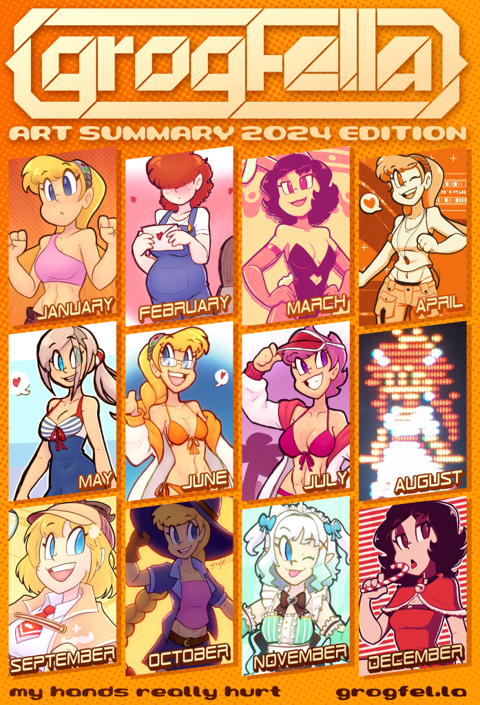 A collage of art I made in 2024.