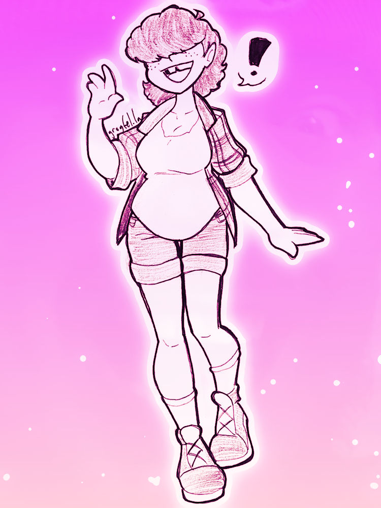 My original character Annabelle wearing flannel