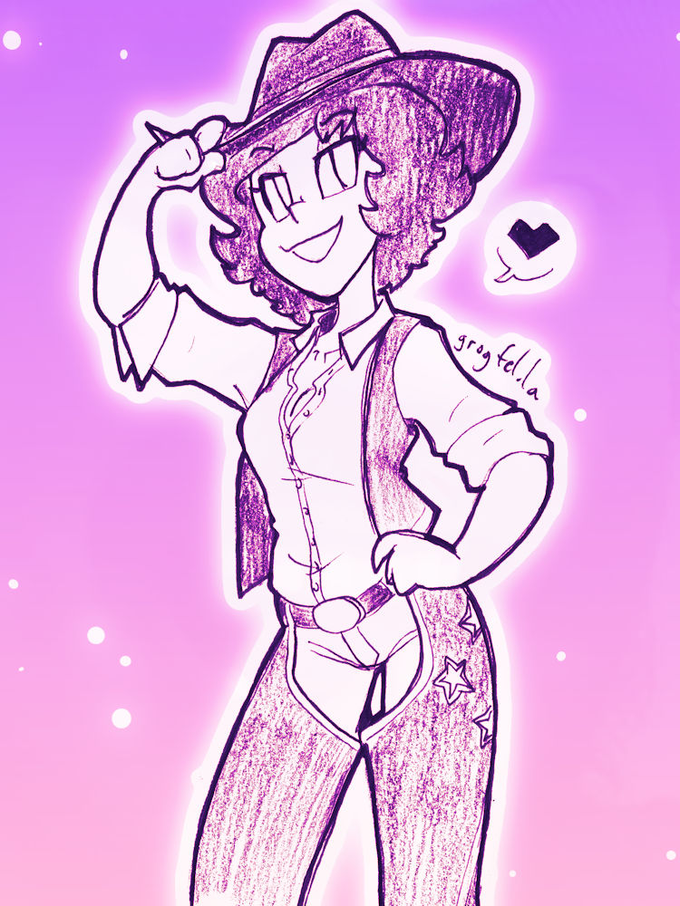 My original character Madelyn wearing a cowboy outfit